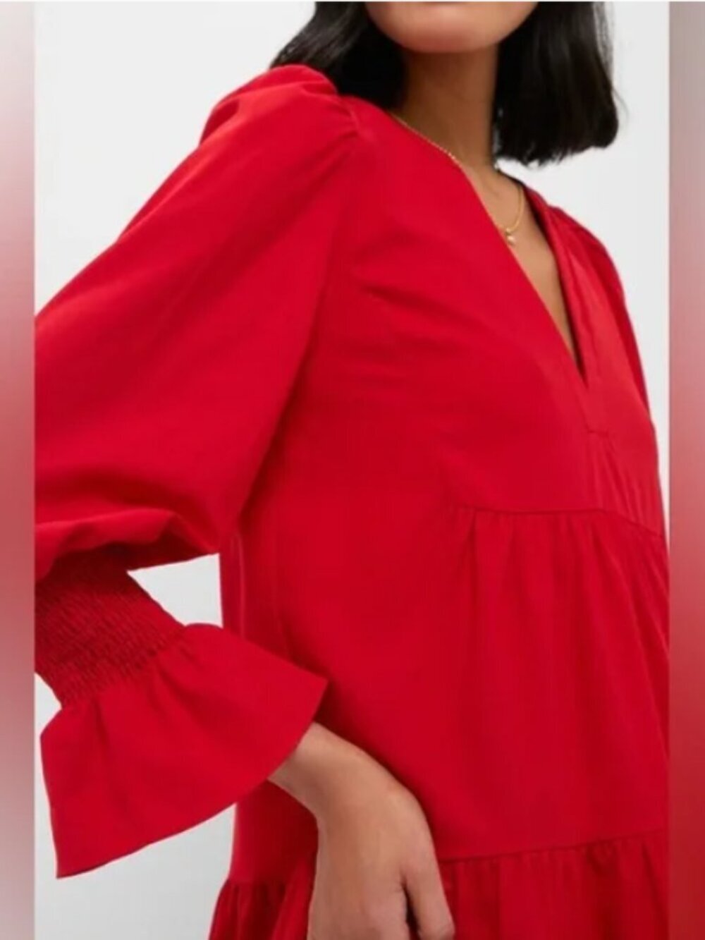 POMANDER PLACE TUCKERNUCK Red Crepe Kenzo Dress Size xSmall - Picture 3 of 9
